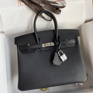 Replica Hermes Top Quality Replica Bag ShopEpsom Black Silver - premium 1:1 fake handbag model