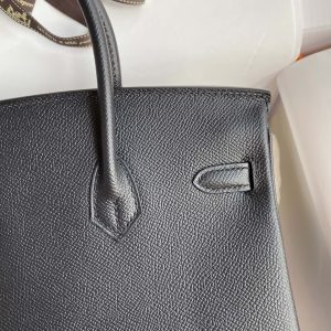 Replica Hermes Top Quality Replica Bag ShopEpsom Black Silver - top-tier luxury replica shoulder bag
