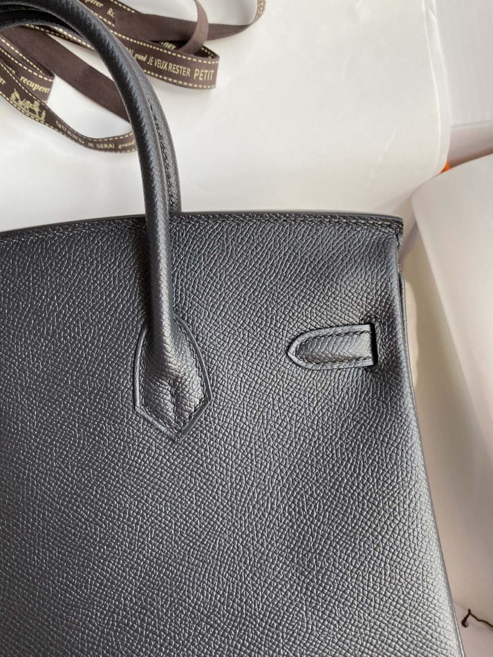 Replica Hermes Top Quality Replica Bag ShopEpsom Black Silver - top-tier luxury replica shoulder bag