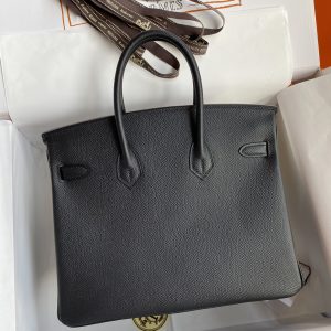Replica Hermes Top Quality Replica Bag ShopEpsom Black Silver - high-accuracy replica luxury purse