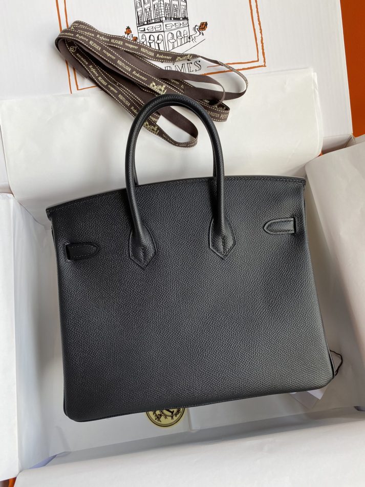 Replica Hermes Top Quality Replica Bag ShopEpsom Black Silver - high-accuracy replica luxury purse