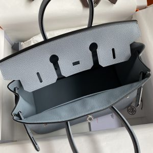 Replica Hermes Top Quality Replica Bag ShopEpsom Linen Blue Silver - high-quality designer bag clone