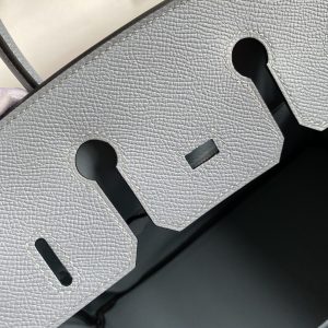 Replica Hermes Top Quality Replica Bag ShopEpsom Linen Blue Silver - premium-grade designer purse dupe