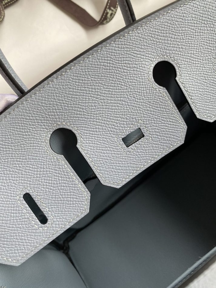 Replica Hermes Top Quality Replica Bag ShopEpsom Linen Blue Silver - premium-grade designer purse dupe