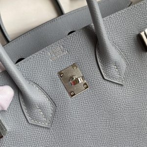 Replica Hermes Top Quality Replica Bag ShopEpsom Linen Blue Silver - ultra-realistic fake designer tote