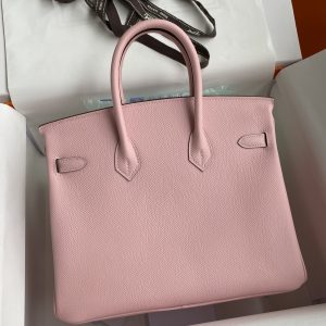 Replica Hermes Top Quality Replica Bag ShopEpsom Pink Silver - top-rated replica designer bag