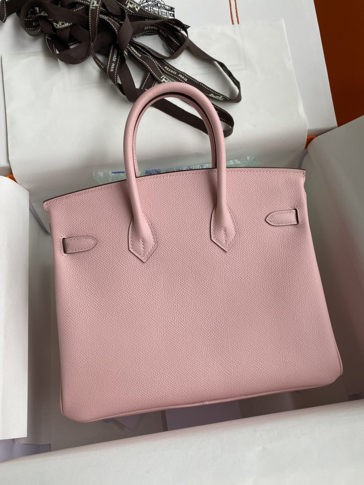 Replica Hermes Top Quality Replica Bag ShopEpsom Pink Silver - top-rated replica designer bag