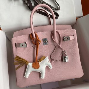 Replica Hermes Top Quality Replica Bag ShopEpsom Pink Silver - top-rated replica designer bag