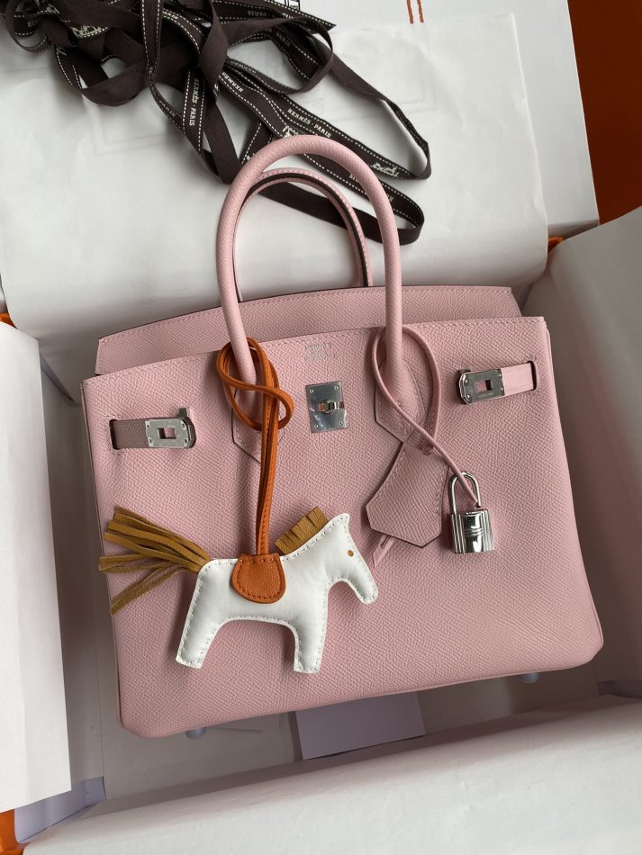 Replica Hermes Top Quality Replica Bag ShopEpsom Pink Silver - top-rated replica designer bag