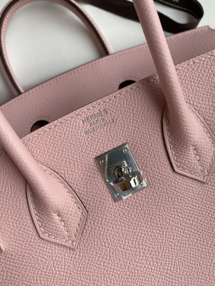 Replica Hermes Top Quality Replica Bag ShopEpsom Pink Silver - top-rated replica designer bag