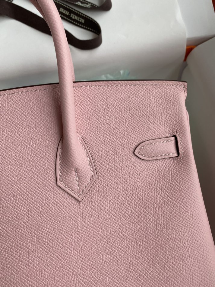 Replica Hermes Top Quality Replica Bag ShopEpsom Pink Silver - premium 1:1 fake handbag model