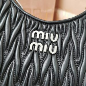 Replica Miu Miu Matelassé Crystal Black - near-authentic luxury replica handbag