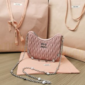 Replica Miu Miu Matelassé Crystal Pink - elite superclone designer purse