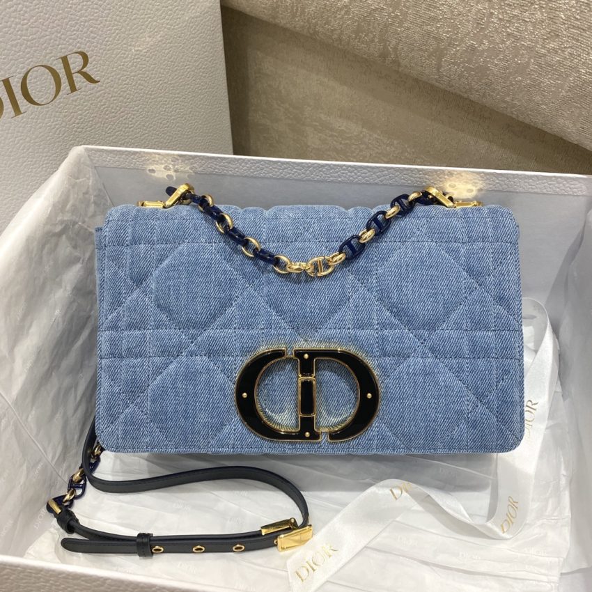 Replica Dior Caro Bag Denim Blue - near-authentic luxury replica handbag
