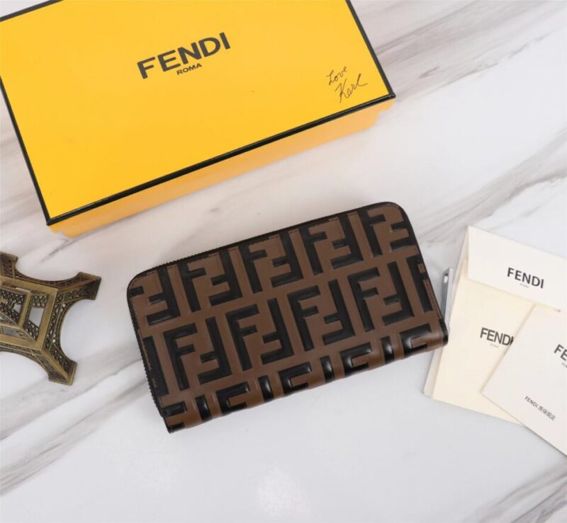 Replica Fendi FF Brown Wallet - high-accuracy replica luxury purse