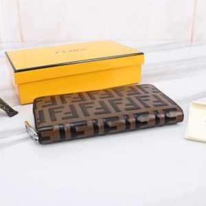 Replica Fendi FF Brown Wallet - 1:1 designer replica handbag