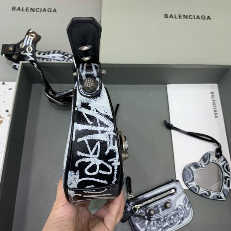 Replica Balenciaga Le Cagole Graffiti Black - top-rated replica designer bag