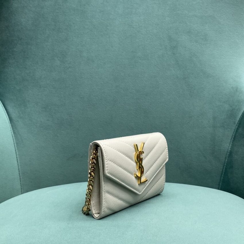 Replica Yves Saint Laurent Chain Wallet White - premium-grade designer purse dupe
