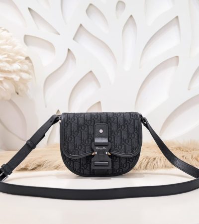 Replica Dior Mini Gallop Bag with Strap Black Canvas - best-selling designer handbag dupe