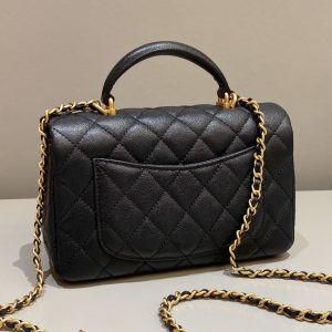 Replica CHANEL CF 20 cm Handle Black - high-quality designer bag clone