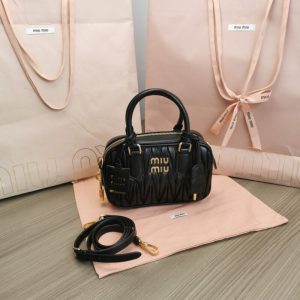 Replica Miu Miu Arcadie Small Black - ultra-realistic fake designer tote