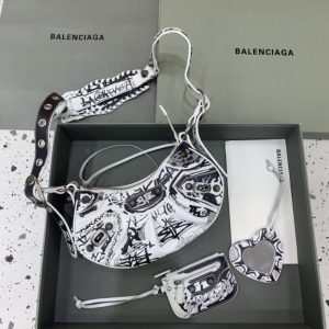Replica Balenciaga Le Cagole Graffiti White - top-rated replica designer bag