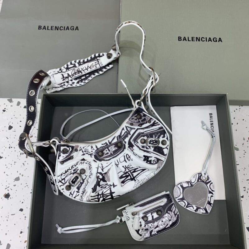 Replica Balenciaga Le Cagole Graffiti White - top-rated replica designer bag