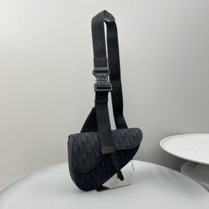 Replica Dior Saddle Bag Oblique Black - premium 1:1 fake handbag model
