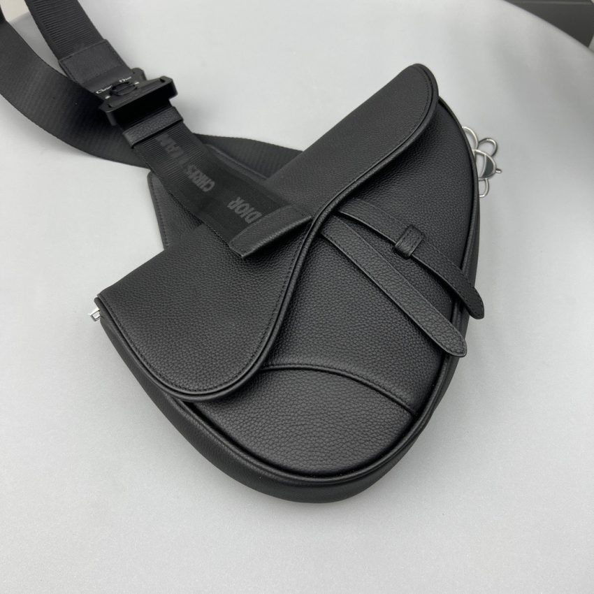 Replica Dior Saddle Bag Full Black Calfskin - near-authentic luxury replica handbag