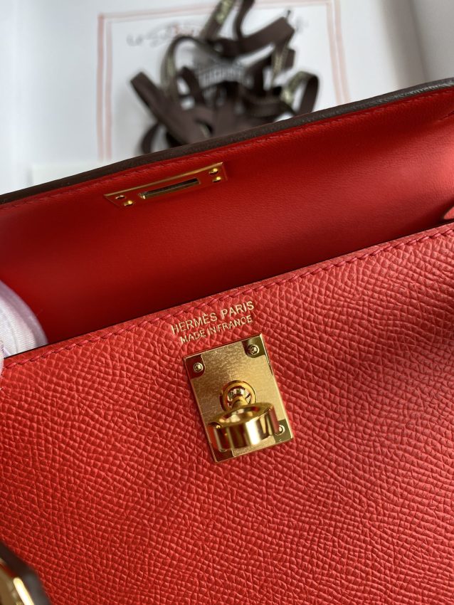 Replica Hermes Kelly Epsom Bright Red - high-end fake designer purse