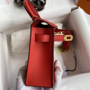 Replica Hermes Kelly Epsom Bright Red - high-accuracy replica luxury purse