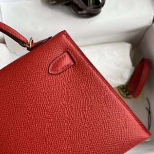 Replica Hermes Kelly Epsom Bright Red - premium-grade designer purse dupe
