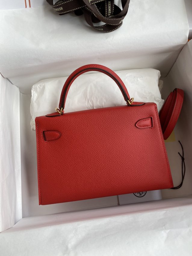 Replica Hermes Kelly Epsom Bright Red - top-tier luxury replica shoulder bag