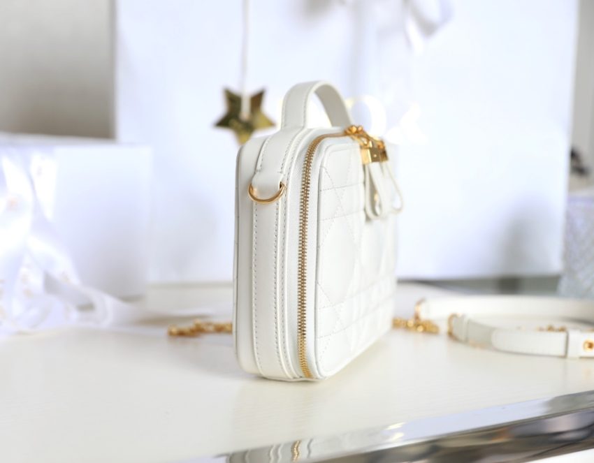 Replica Dior Caro Box Bag White - top-rated replica designer bag