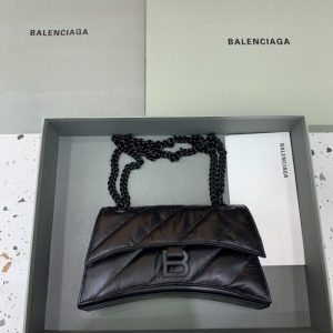 Replica Balenciaga Crush Small Full Black - 1:1 designer replica handbag