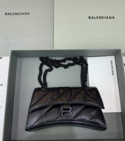 Replica Balenciaga Crush Small Full Black - 1:1 designer replica handbag