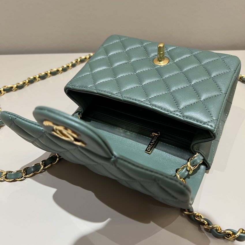 Replica CHANEL Classic Flap 17cm Green - high-accuracy replica luxury purse