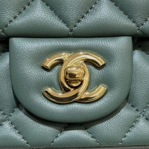 Replica CHANEL Classic Flap 17cm Green - premium 1:1 fake handbag model