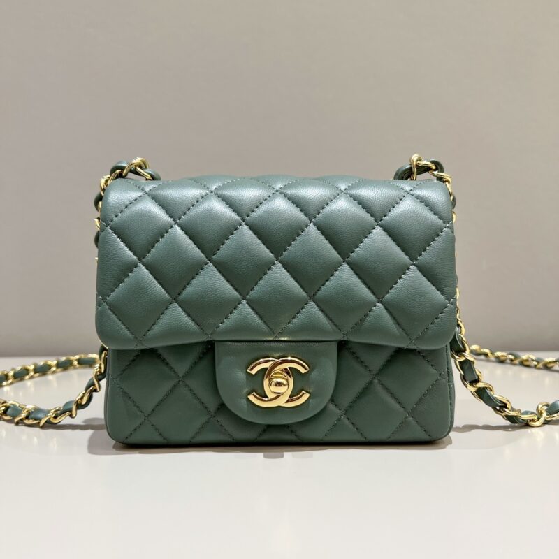 Replica CHANEL Classic Flap 17cm Green - 1:1 designer replica handbag