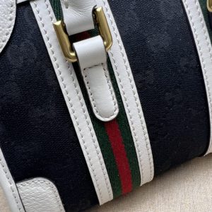 Replica Gucci Gucci Bauletto Top Handle White Black - ultra-realistic fake designer tote