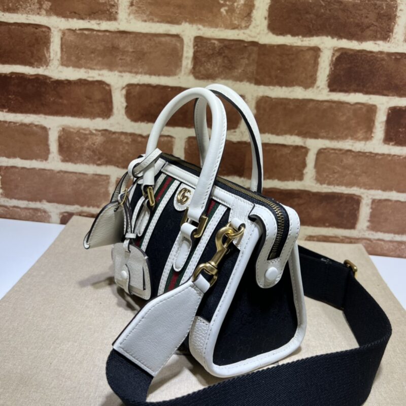 Replica Gucci Gucci Bauletto Top Handle White Black - best-selling designer handbag dupe