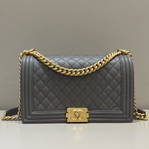 Replica CHANEL Le Boy Large Grey - elite superclone designer purse