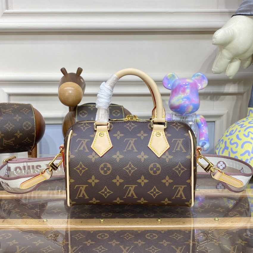 Replica Louis Vuitton Speedy Bandouliere 20 Brown - authentic-look luxury purse replica