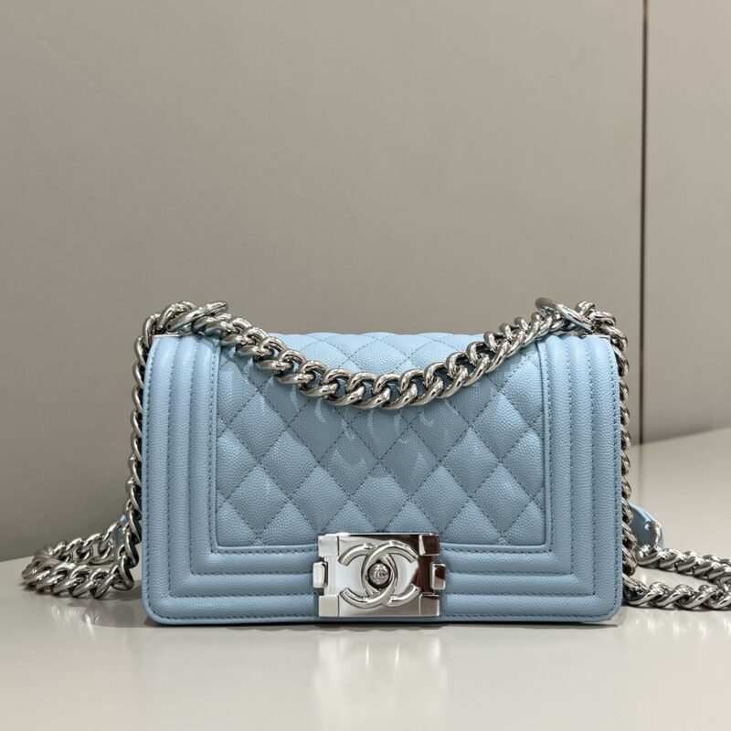 Replica CHANEL Le Boy Light Blue - realistic designer-inspired fake bag