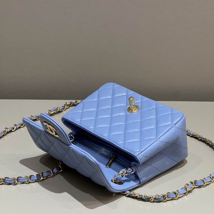 Replica CHANEL Classic Flap 17cm Blue - ultra-realistic fake designer tote