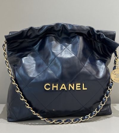Replica CHANEL 22 Small Handbag Dark Blue - high-end fake designer purse