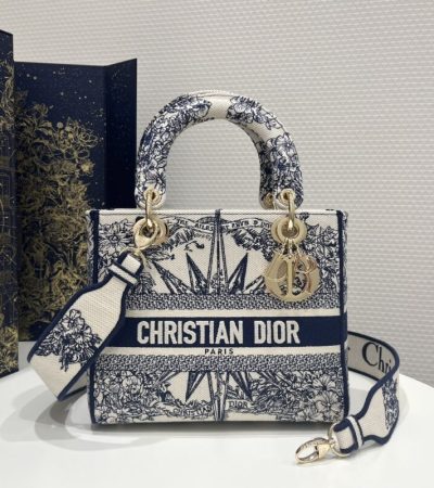 Replica Lady Dior D-Lite Blue Star - realistic designer-inspired fake bag