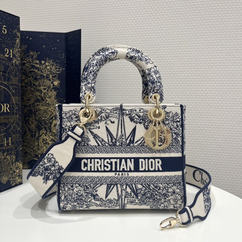 Replica Lady Dior D-Lite Blue Star - realistic designer-inspired fake bag