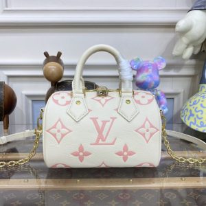 Replica Louis Vuitton Speedy Bandouliere 20 White Pink - best quality luxury bag dupe