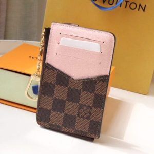 Replica Louis Vuitton Card Holder Recto Verso Grid Brown - 1:1 designer replica handbag
